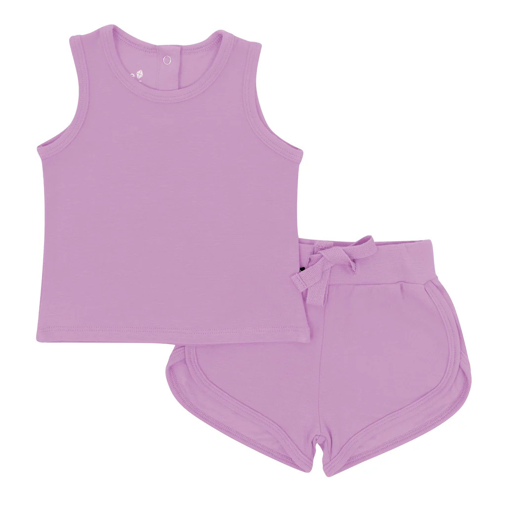 Bamboo Jersey Tank Jogger Set in Poi | Kyte Baby