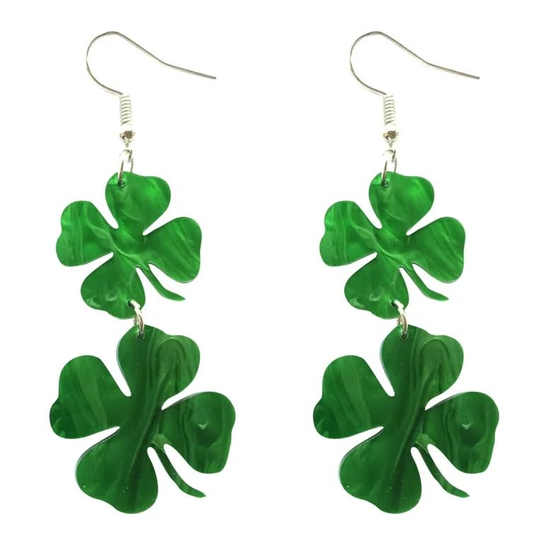 St. Patricks Day Earrings Jewelry Cute Earrings Cute Cartoon Pendant Earrings Green Leaf Earrings... | Walmart (US)