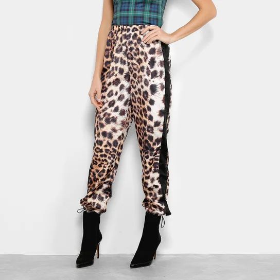 Calça Jogger Lança Perfume Animal Print Onça Feminina - Onça - Compre Agora | Zattini | Zattini