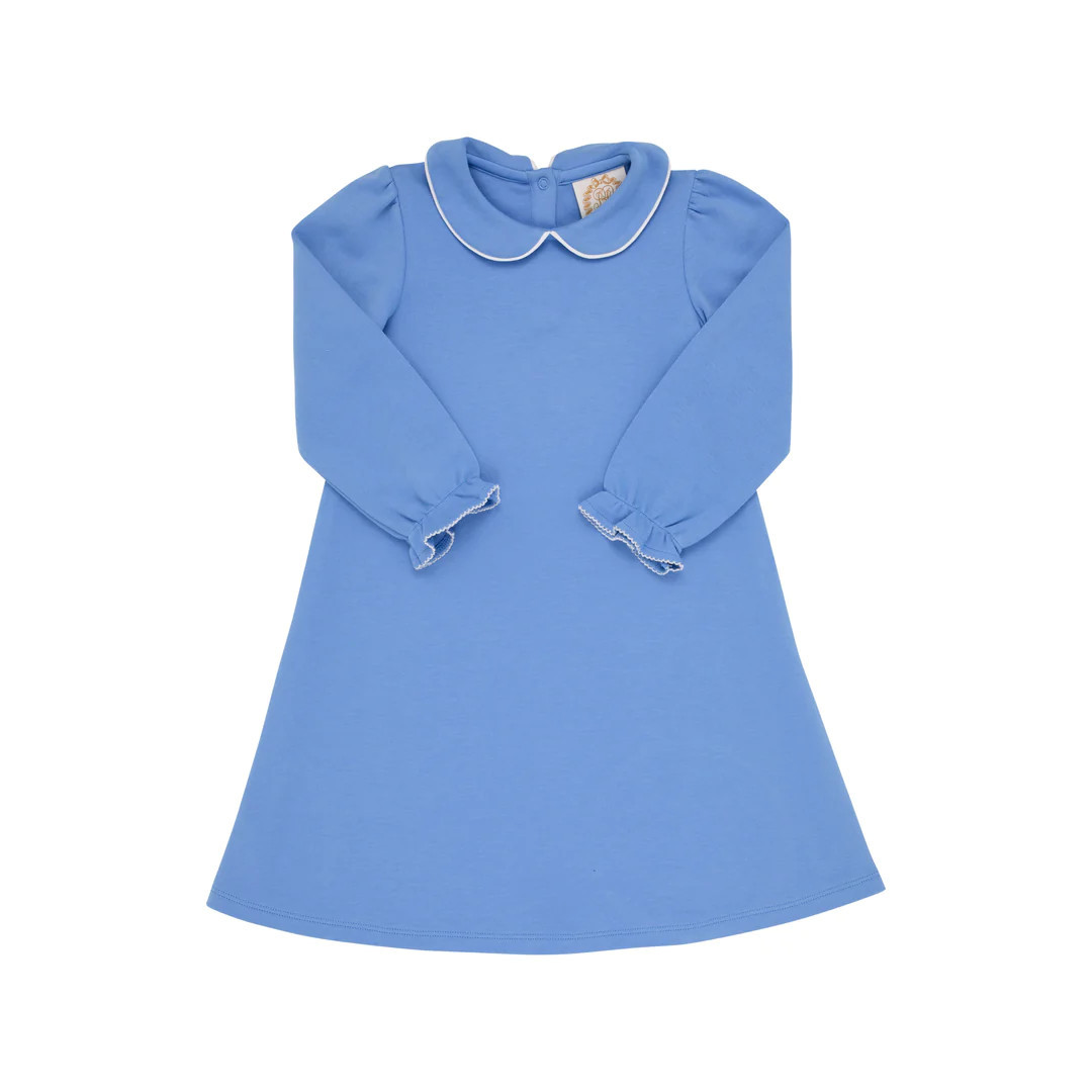 Sadie Sweatshirt Dress - Barbados Blue with Worth Avenue White | The Beaufort Bonnet Company