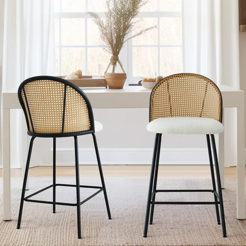 Attalla Upholstered 27'' Rattan Stool | Wayfair North America