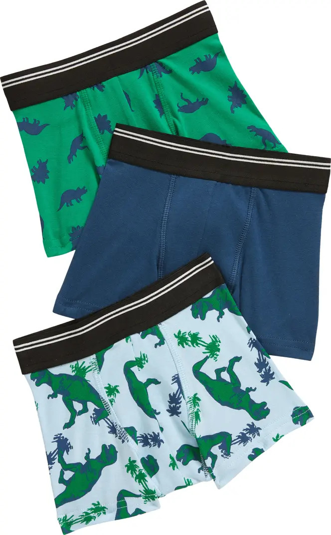 Kids' Assorted 3-Pack Stretch Cotton Boxer Briefs | Nordstrom