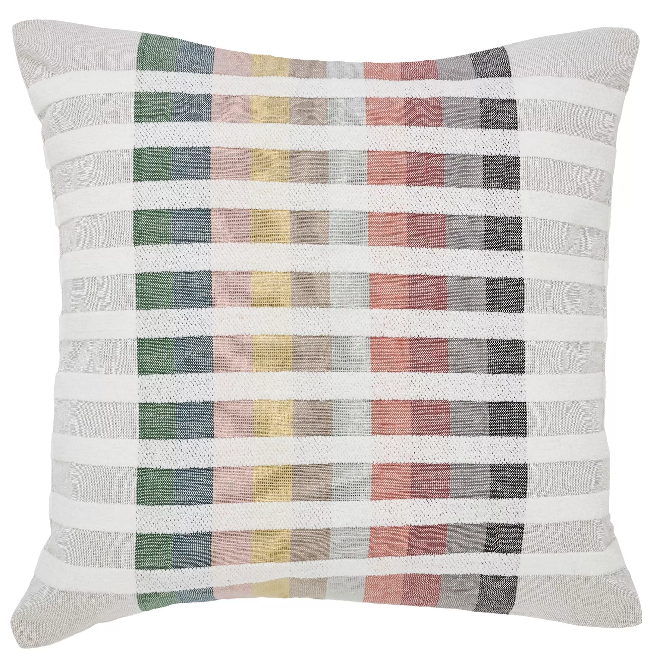 Mainstays Woven Stripe Decorative Pillow, 18 x 18, Gray