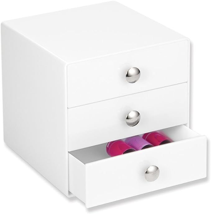 iDesign 3-Drawer Plastic Vanity Organizer, Compact Storage Organization Drawers Set for Cosmetics... | Amazon (US)