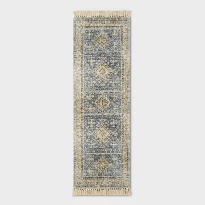 Pine Brook Diamond Persian Style Rug Blue - Threshold™ designed with Studio McGee | Target