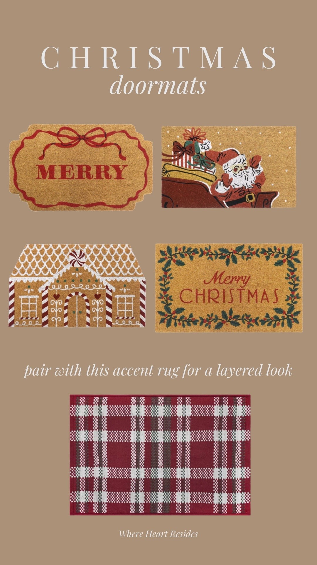 Christmas doormats I’m loving for a festive holiday porch!🎅🏽 they’re all on sale at the moment! 

#LTKSeasonal #LTKHome