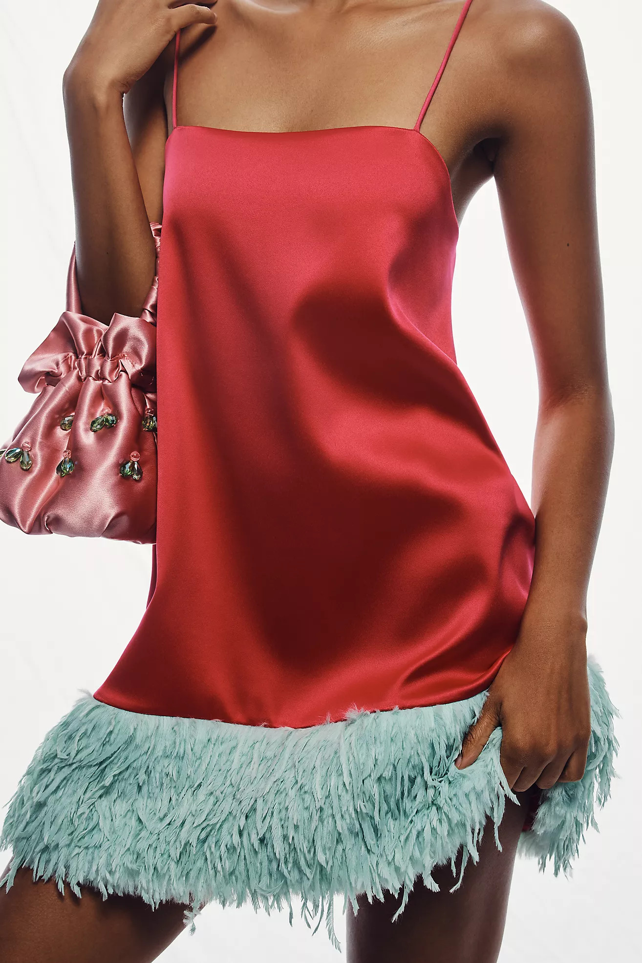 Maeve Faux Feather Hem Shift Dress | Anthropologie (US)