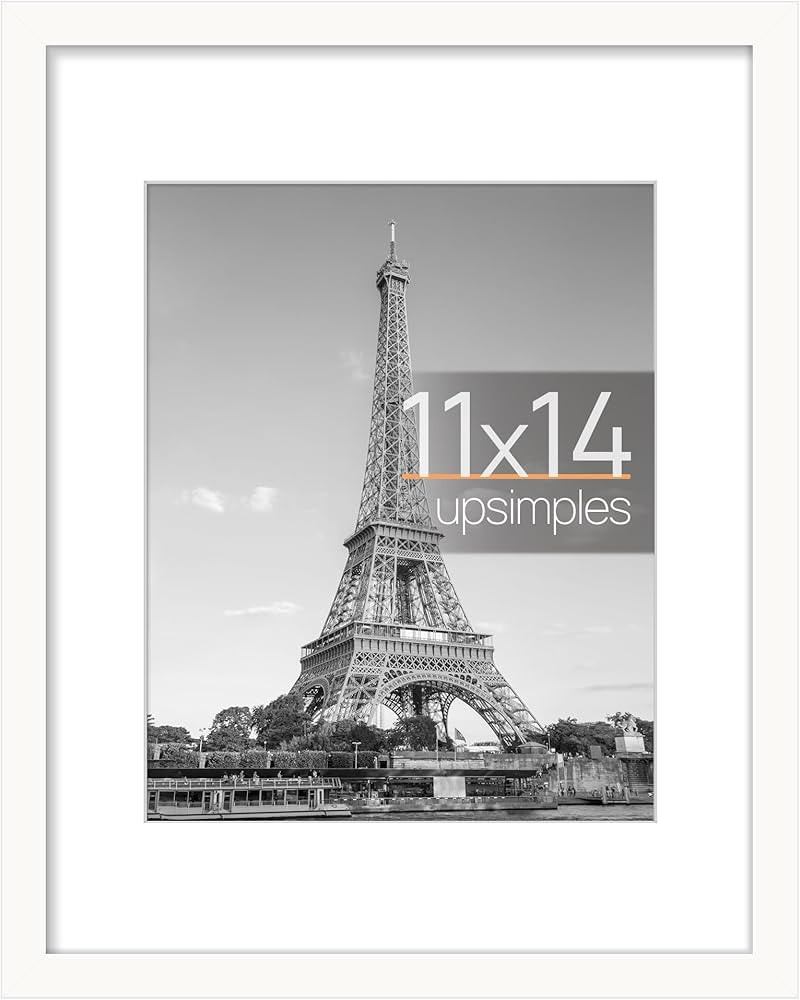upsimples 11x14 Picture Frame, Display Pictures 8x10 with Mat or 11x14 Without Mat, Wall Hanging ... | Amazon (US)