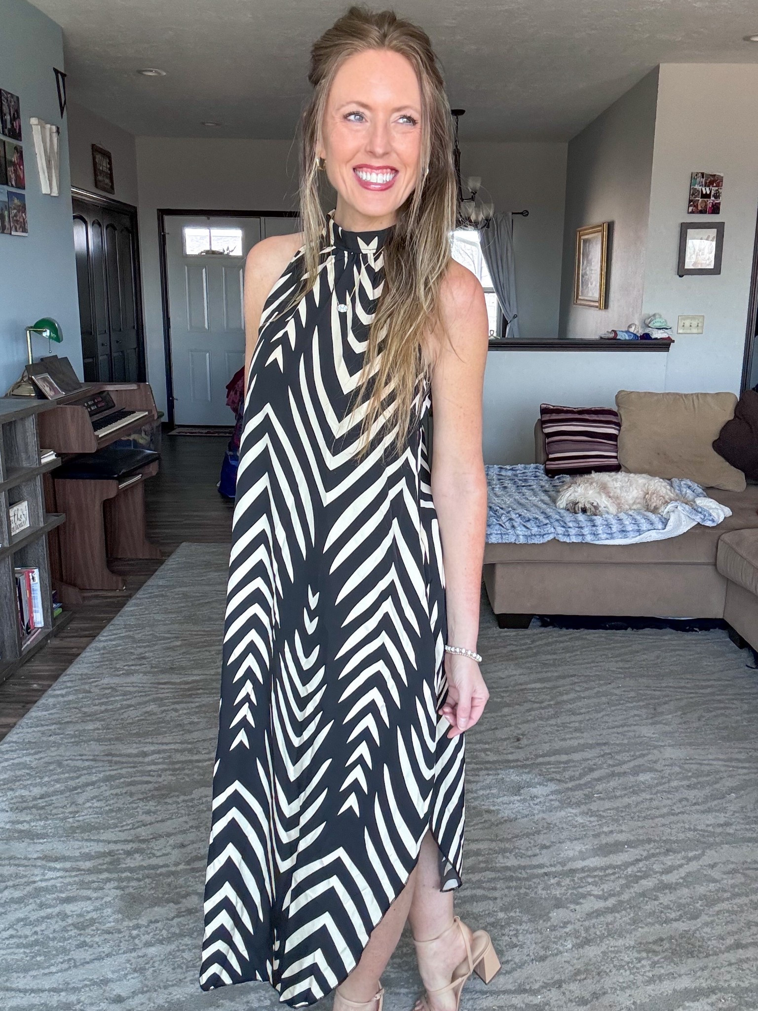 This halter print dress is so pretty! 🖤 I love the high neckline! Wearing an xsmall.

As an Amazon Influencer I earn commission on qualifying purchases.

Print maxi dress, wedding guest dress idea, high neckline dress, spring fashion, mom stylee

#LTKootd #LTKOver40 #LTKMidsize