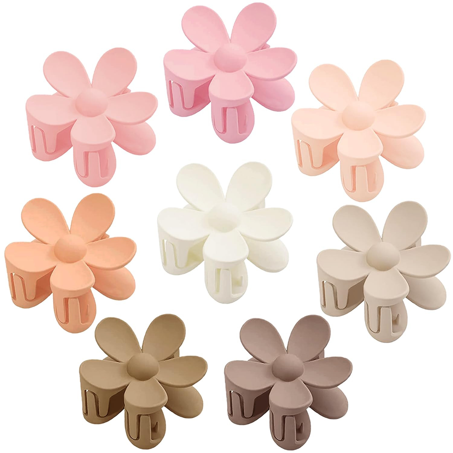 Flower Hair Clips 8PCS Hair Claw Clips Matte Large Claw Clips Cute Hair Clips Strong Hold for Wom... | Amazon (US)