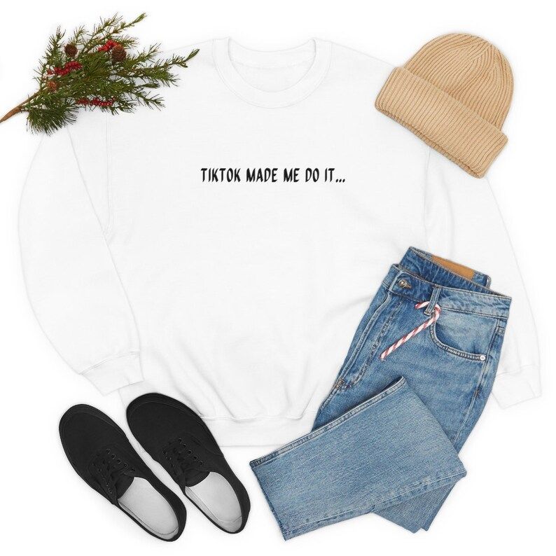 Unisex Heavy Blend Crewneck Sweatshirt | TikTok made me do it funny sweatshirt | Etsy (US)