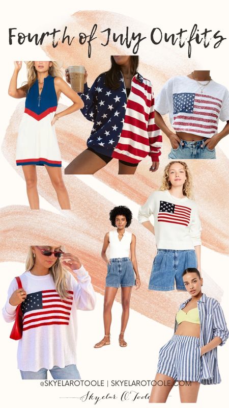 Fourth of July / July 4th / Fourth of July outfit / summer / summer outfit / jean shorts / flag sweater / midsize

#LTKSeasonal #LTKMidsize #LTKBump