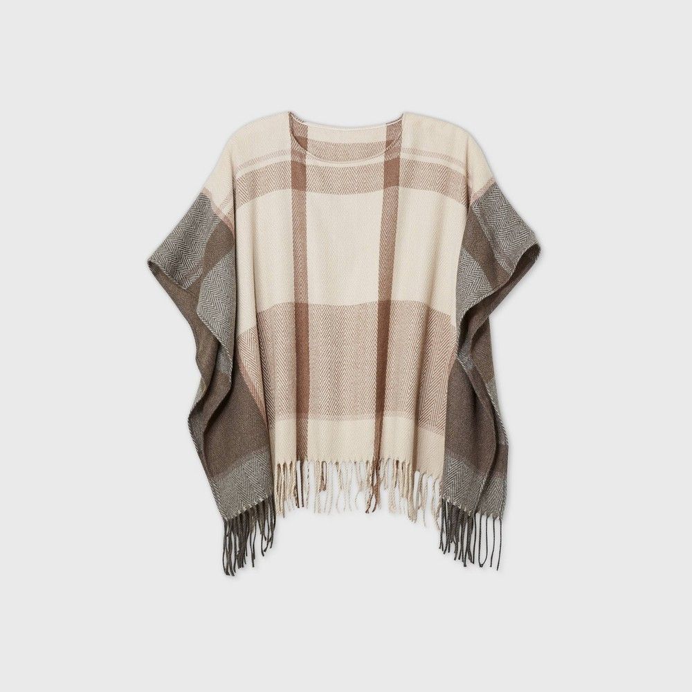 Women's Plaid Poncho Sweater - Universal Thread™ | Target