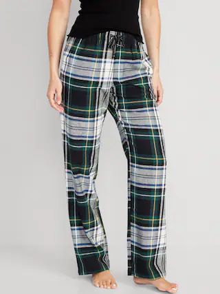 Mid-Rise Printed Flannel Pajama Pants for Women | Old Navy (US)