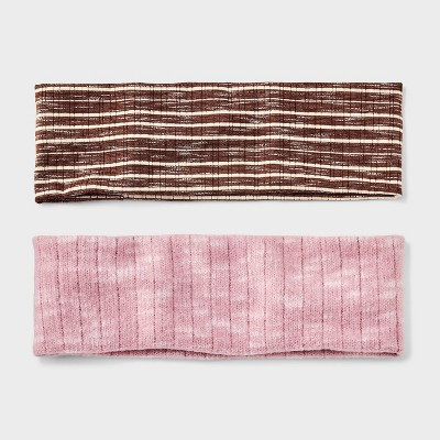 Stripe Print Textured Headwrap Set 2pc - Universal Thread™ Black | Target
