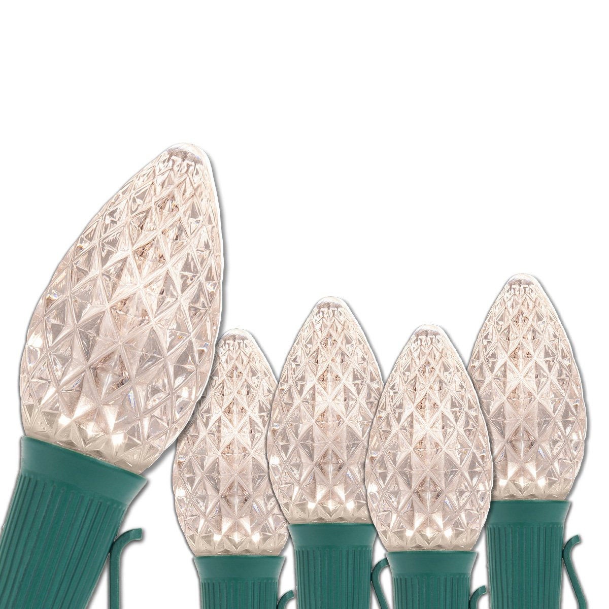 Wintergreen Lighting Set of 50 C7 Opticore Warm White Outdoor Christmas Lights - Commercial LED Christmas Lights Heavy Duty; Green Wire (50 ft) | Amazon (US)