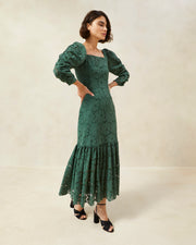 Honor Green Lace Flared Gown | Loeffler Randall