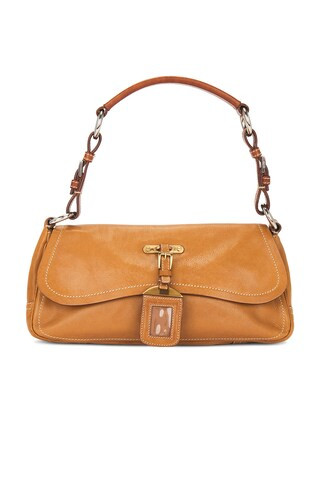 prada Prada Leather Shoulder Bag in Tan - Tan. Size all. | FWRD 