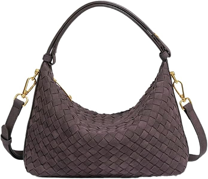 Women's Suede Woven Bag Shoulder Tote Purse Retro Crossbody Handbag Clutch Woven Tote Bag Slouchy... | Amazon (US)