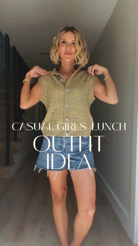 casual lunch with the girls outfit idea 🤍 This green color is my favorite!! These denim shorts are under $30 & I’m obsessed with the fit 👏🏼 Everything linked on my @shop.ltk (except the top — new zara) xx



#LTKFindsUnder50