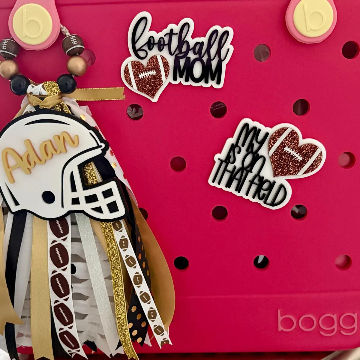 Custom Football Tassel Charm for Bogg Bag, Bookbag, Sports Bag - Personalized Team Colors, Monogr... | Etsy (US)