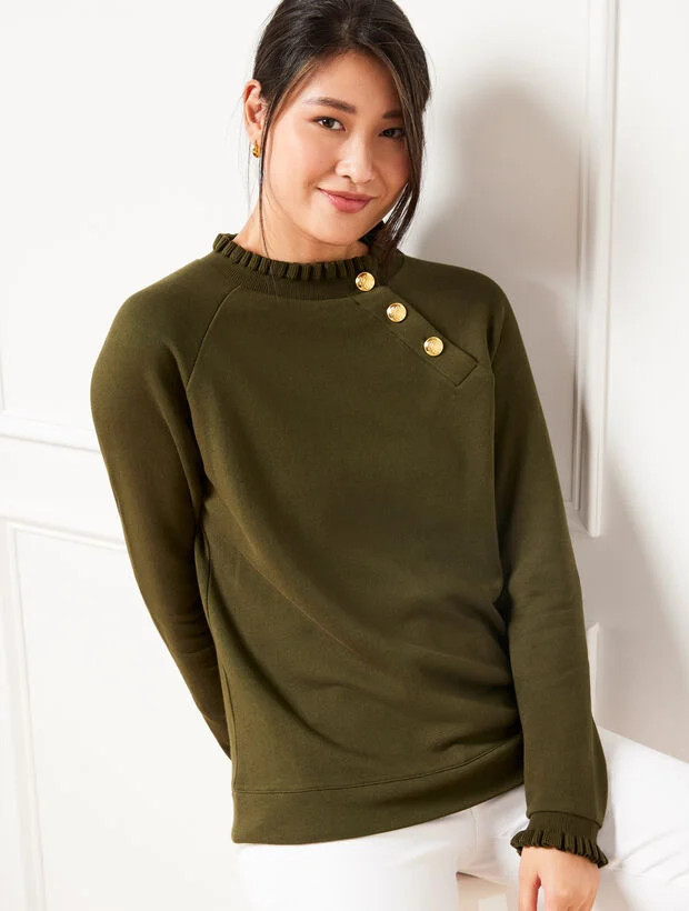 Ruffle Trim Raglan Sweatshirt | Talbots