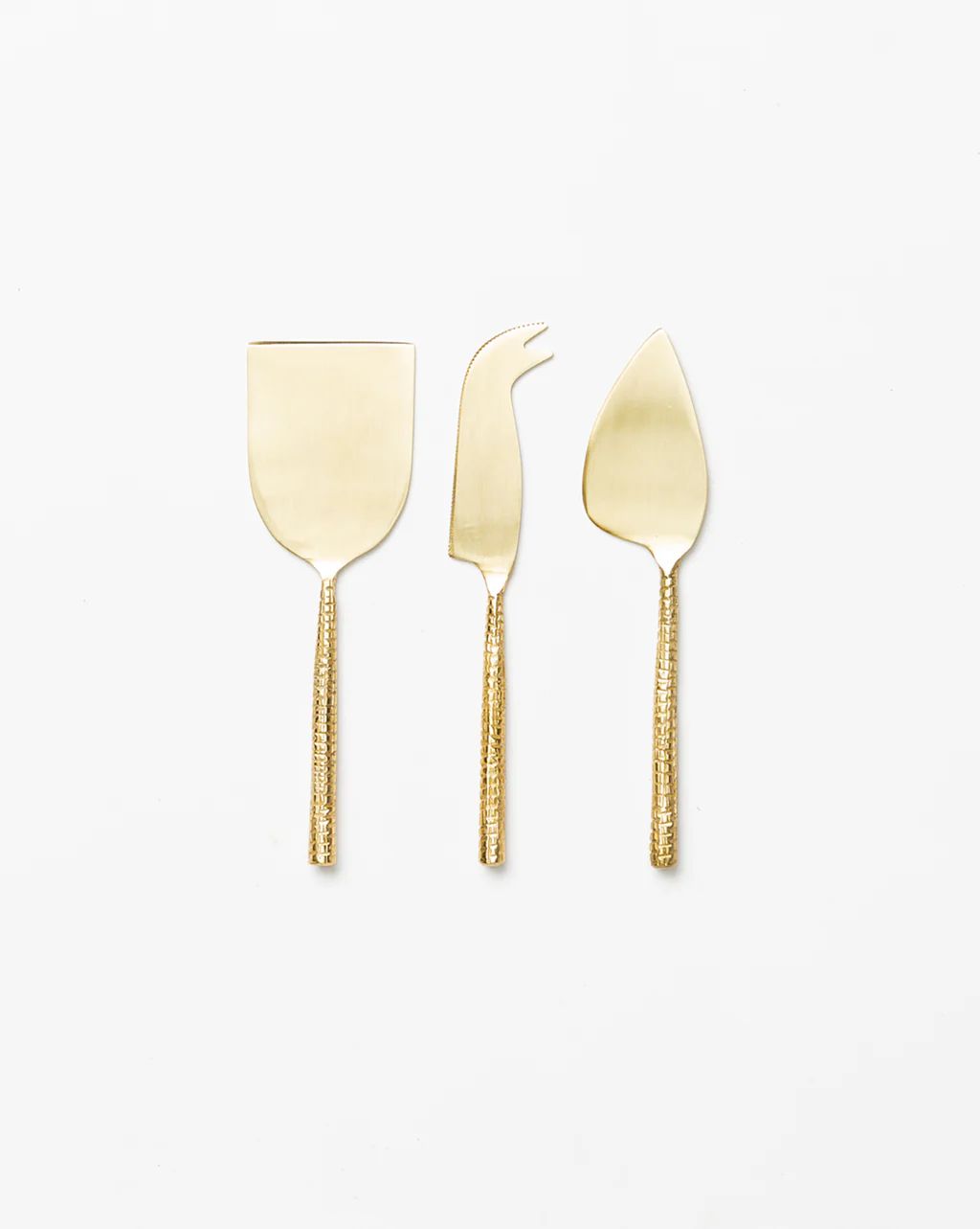 Gold Hammered Cheese Knives (Set of 3) | McGee & Co.