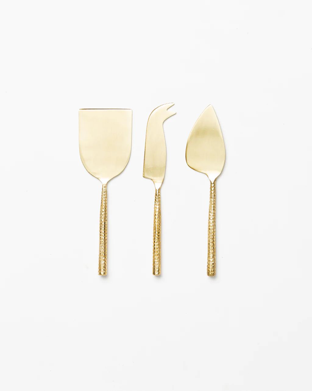 Gold Hammered Cheese Knives (Set of 3) | McGee & Co.