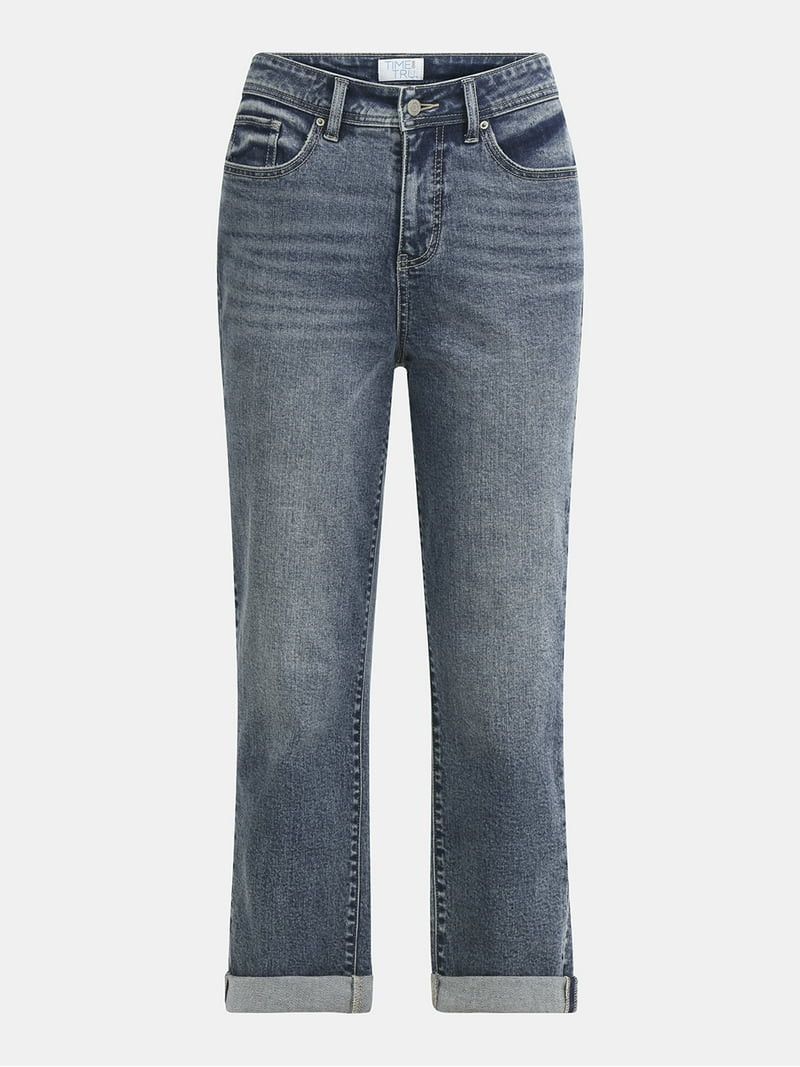 Time and Tru Women's High Rise Relaxed Boyfriend Jean, 26" Inseam, Sizes 0-20 | Walmart (US)