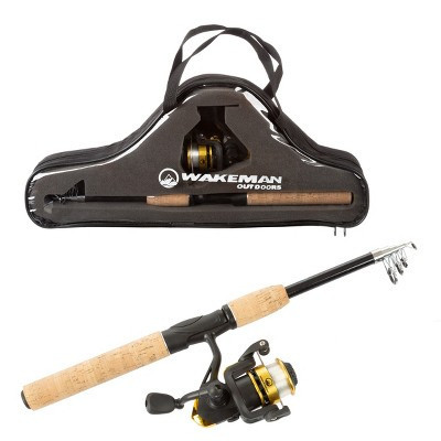 Leisure Sports Telescopic Rod and Reel Combo Fishing Pole With Carry Case – 5.5', Matte Black | Target