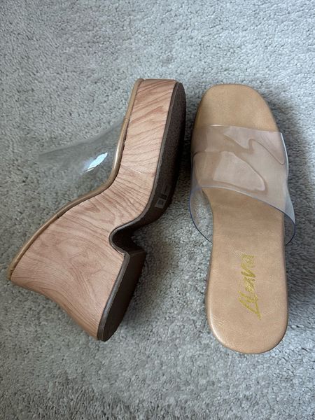 Miss Lola ZIENA PLATFORM BLOCK HEEL MULES - CLEAR. Wedges. Clear wedges. Clear heels. Spring shoes  

#LTKsalealert #LTKfindsunder50 #LTKshoecrush