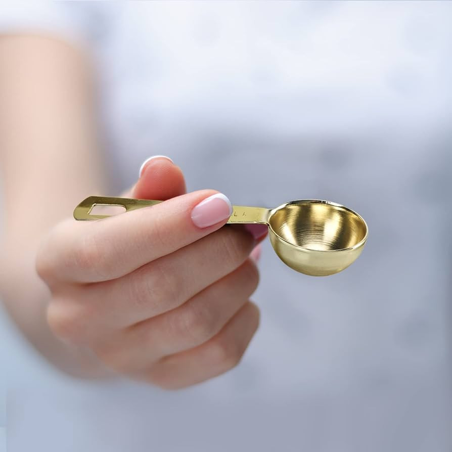 Gold Measuring Spoons, Heavy Duty 18/8 Stainless Steel Measuring Spoons Set of 6: 1/8 TSP, 1/4 TS... | Amazon (UK)