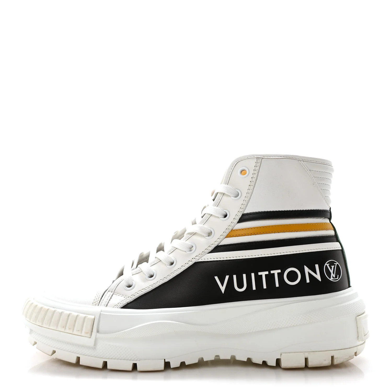 Louis Vuitton Calfskin LV Squad Sneaker Boots 39 Black White Yellow 1703529 | FASHIONPHILE (US)