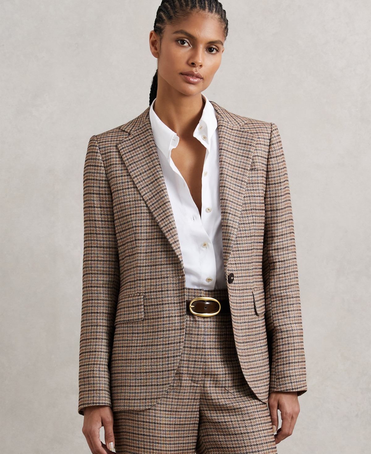 Reiss Women's River Check Single-Breasted Blazer - Neutral Check | Macy's