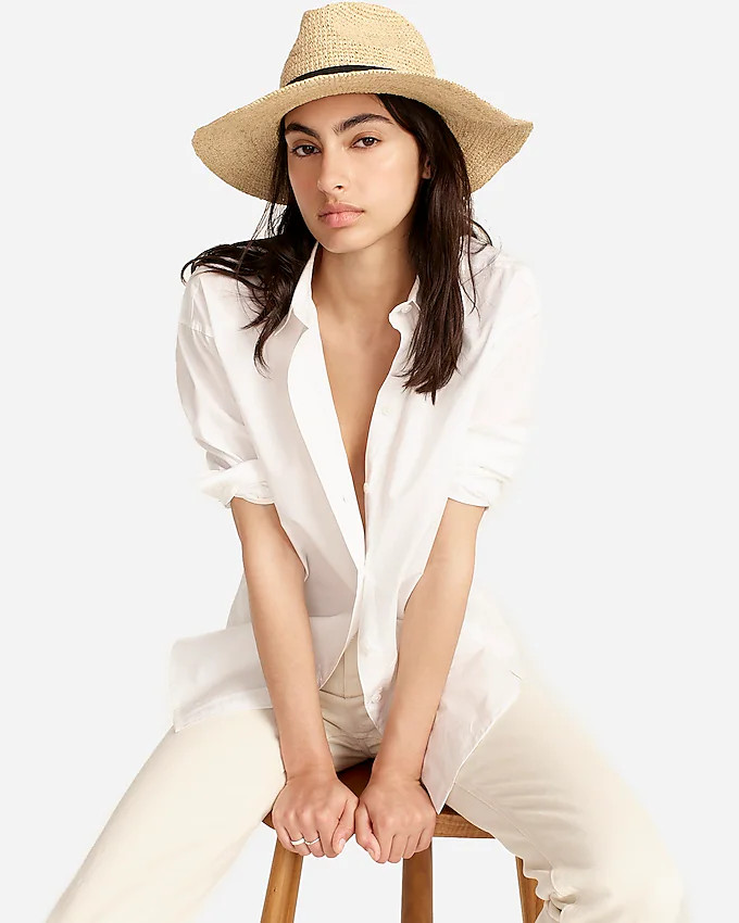 Wide-brim packable straw hat | J. Crew US