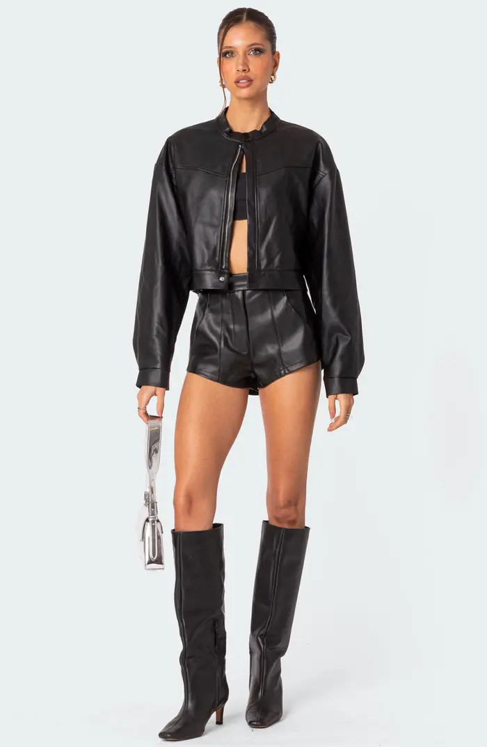 Ramona Crop Faux Leather Jacket | Nordstrom