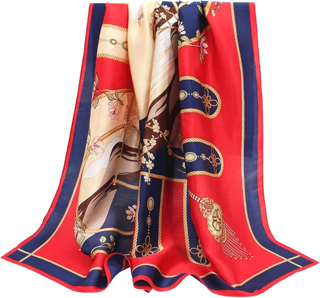 ANDANTINO 100% Pure Mulberry Silk Scarf 35" Large Square Lightweight Headscarf –Women’s Hair ... | Amazon (US)