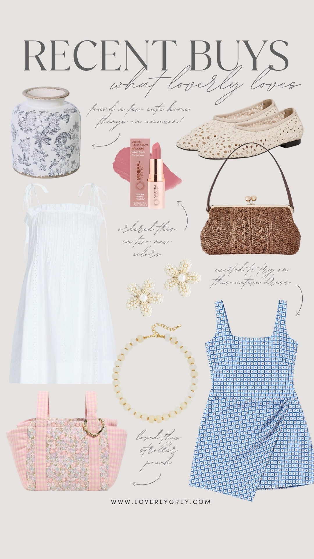 A few things I’ve bought recently from several different retailers! 

Loverly Grey, home finds, accessories, active dress, white dress, ballet flats, stroller pouch, lipstick, home decor 

#LTKHome #LTKSeasonal