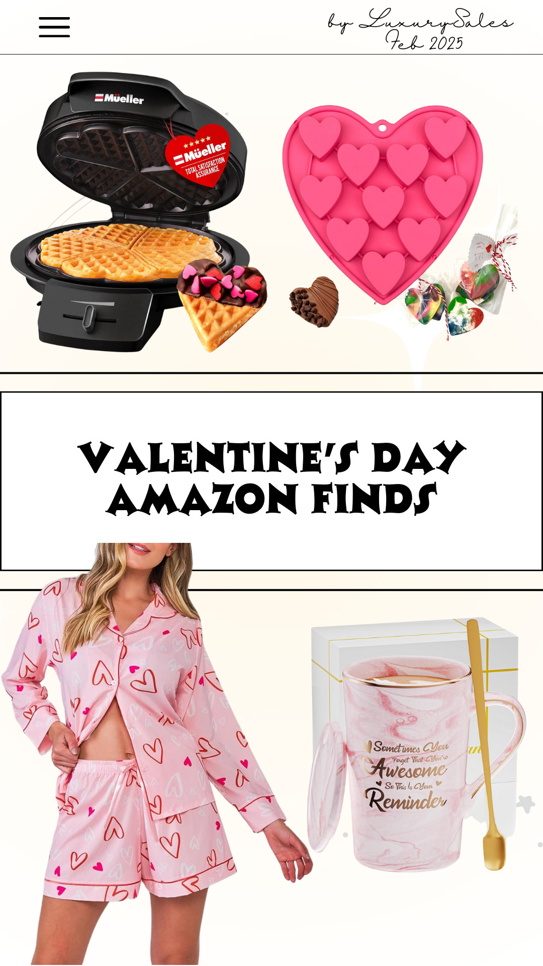 💝 The CUTEST Valentine's Day Amazon Finds Under $30!
✨ Going VIRAL on TikTok:

Heart Waffle Maker  - makes the perfect Valentine's breakfast!
Heart Silicone Mold for homemade treats
Adorable Heart PJ Set (buttery soft!)
Pink Marble Mug with Gold Spoon

🏃‍♀️ These are FLYING off Amazon - the waffle maker sold out 3x this week!
Prime shipping available for V-Day delivery 📦
💕 Everything linked in one place
All items Prime eligible
Perfect for Galentine's gifts too!
#amazonfinds #valentinesday #amazonhome #amazondeals #wafflemakerfinds #amazonkitchen #amazonpjs #giftideas 

 #LTKMostLoved #LTKSeasonal #LTKFindsUnder50