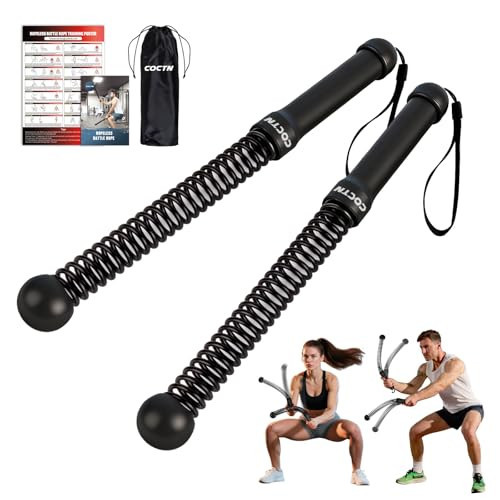 Weighted Ropeless Battle Ropes, Heavy Duty Portable Cordless Battle Ropes for Home Gym with Poster, Workout Exercise Rope for Strength Building, HIIT and Low-Impact Aerobic Training for Men & Women | Amazon (US)