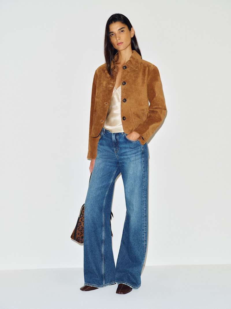 Reformation Veda Eliana Suede Jacket Natural XS | Reformation (Global)