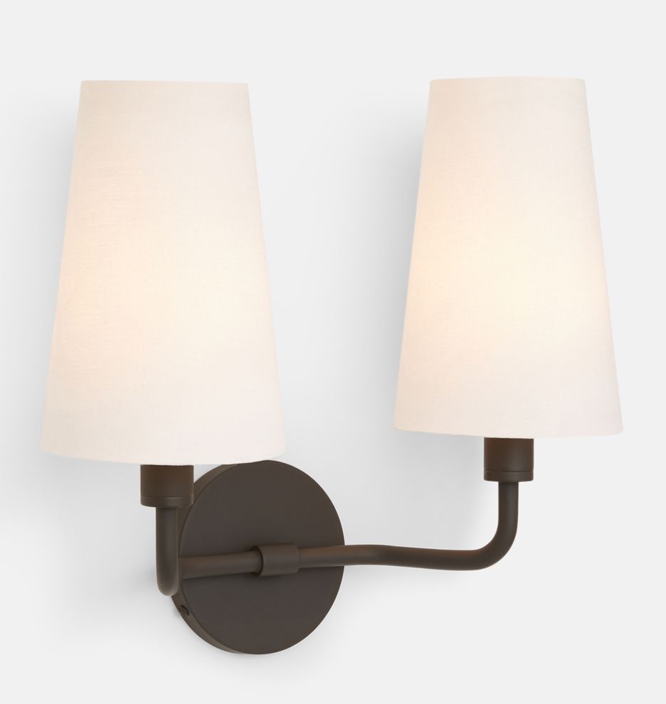 Ansel Double Sconce with Shade | Rejuvenation