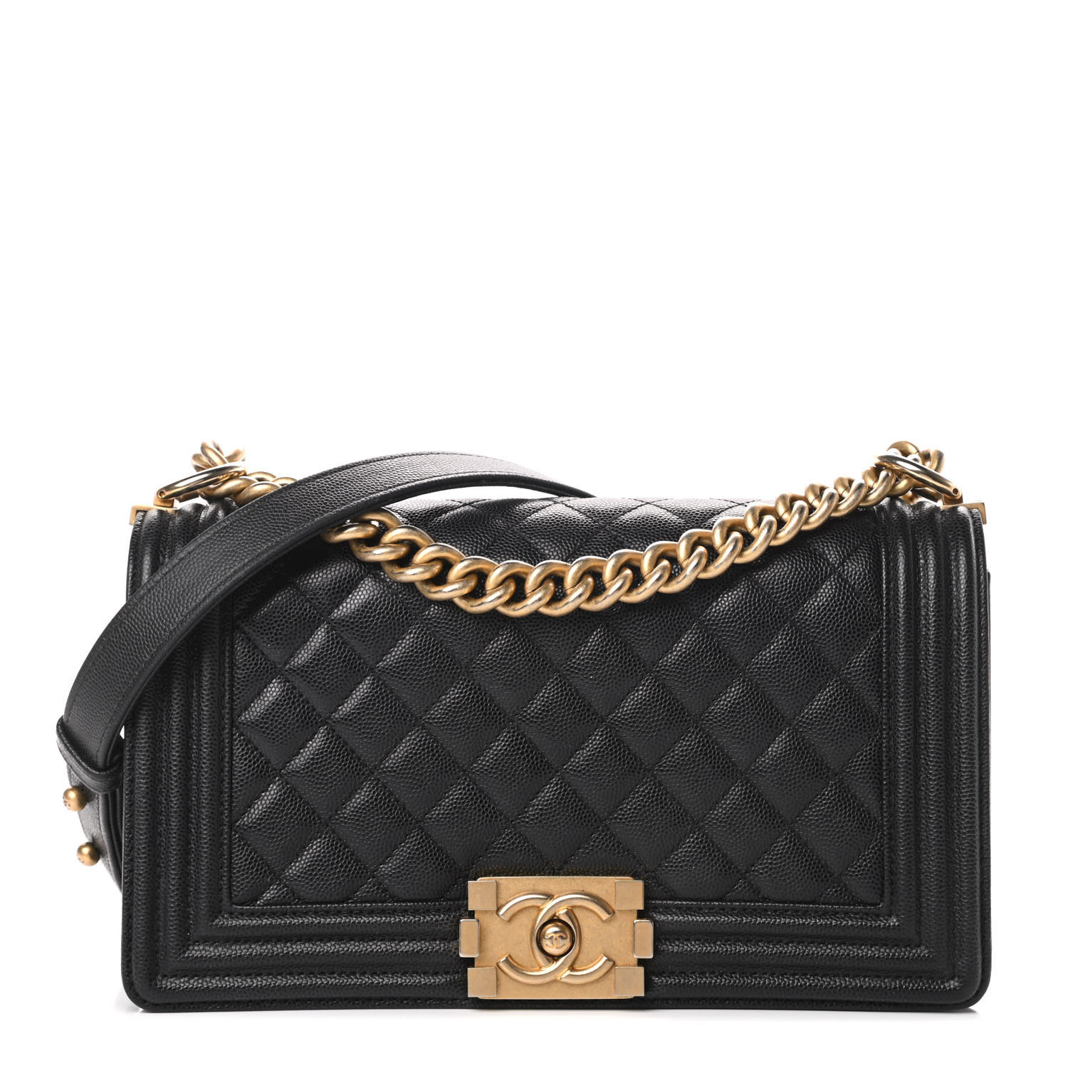 Caviar Quilted Medium Boy Flap Black | Fashionphile