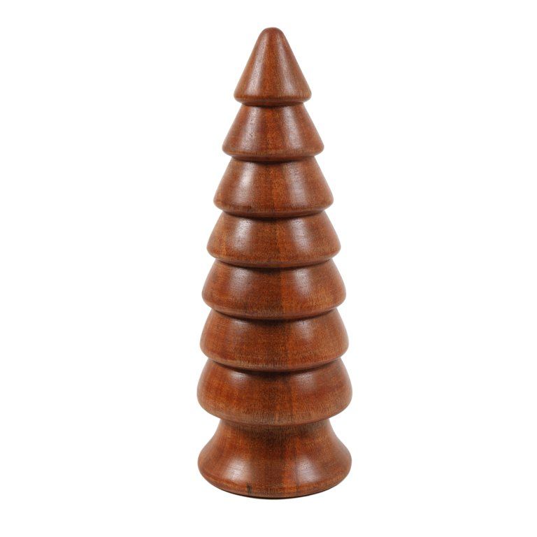 Holiday Time Wooden Tree Tabletop Christmas Decor with Walnut Finish, 12 inch Height | Walmart (US)