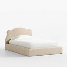 Little Bear Cream Sherpa Kids Twin Bed | Crate & Kids | Crate & Barrel