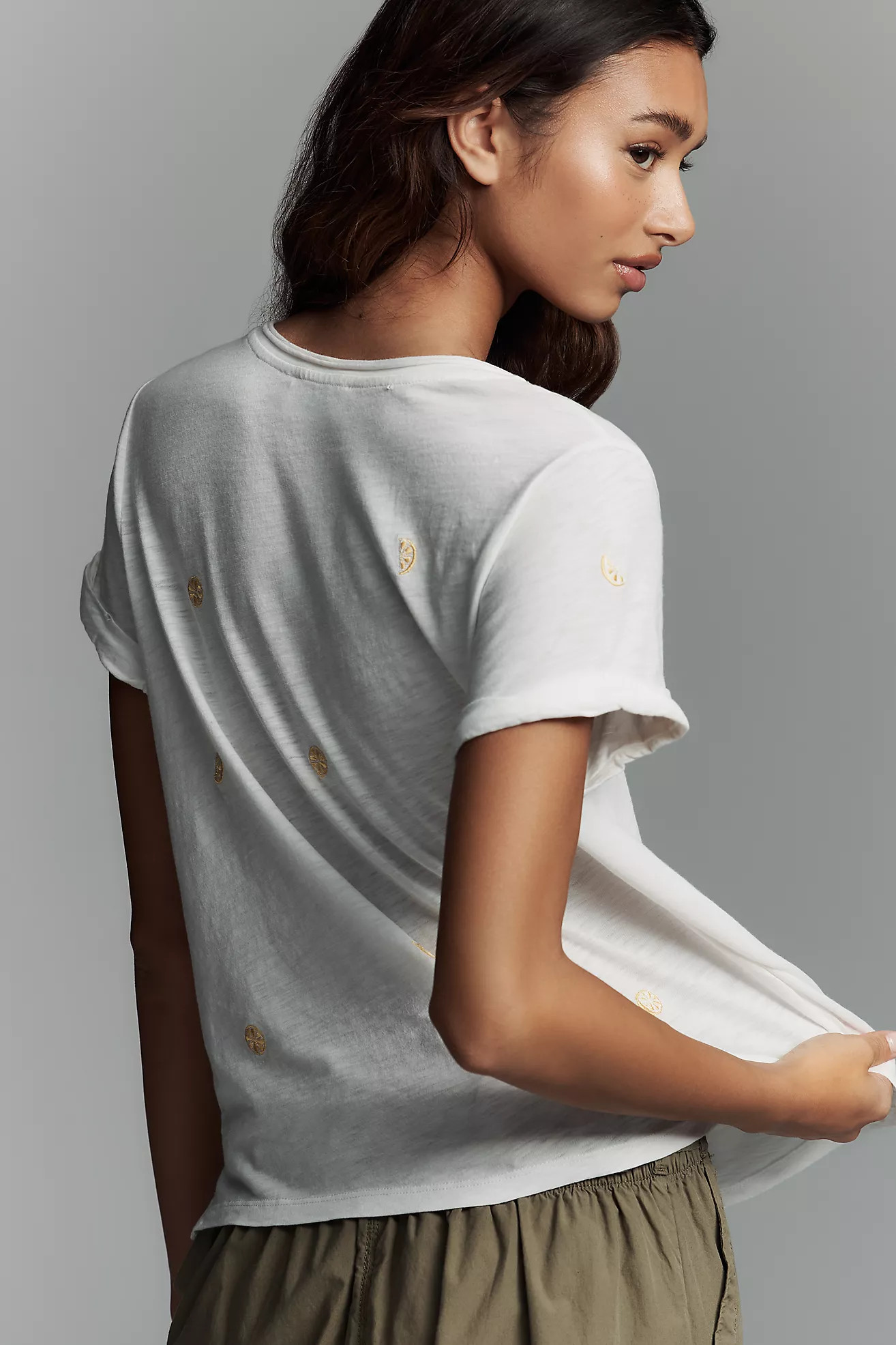 Pilcro Quinn Drapey V-Neck Tee | Anthropologie (US)