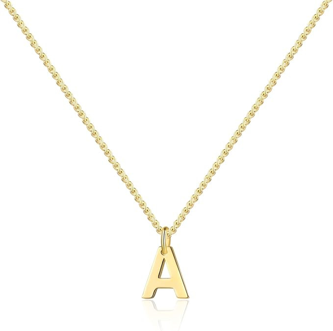 Gold Letter Necklace for Women Dainty 14K Gold Initial Necklace for Women Trendy Initial Choker N... | Amazon (US)
