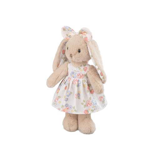 BiluKano 14” Plush Bunny Stuffed Animal, Beige Rabbit with Floral Strawberry Dress & Bow, Soft Easter Bunny Gift for Girls, Cottagecore Nursery Decor, Vintage Style Toy | Amazon (US)
