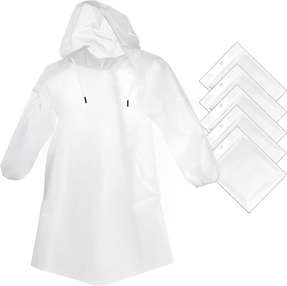 Cosowe Rain Ponchos Disposable for Adults Women, Clear Family Pack Raincoats with Hood Sleeves fo... | Amazon (US)