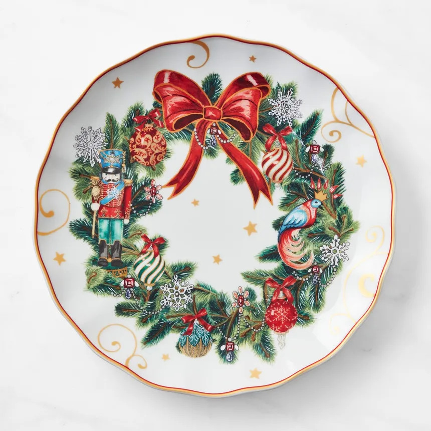 Williams Sonoma ‘Twas Wreath Dinner Plate, Set of 4 | Fortnum & Mason